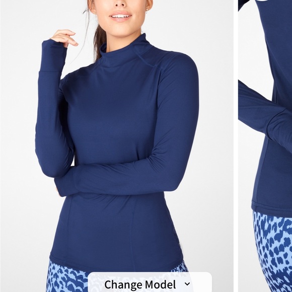 NWT Fabletics Phoenix Long Sleeve Navy Blue Top SOLD OUT! - Picture 8 of 9
